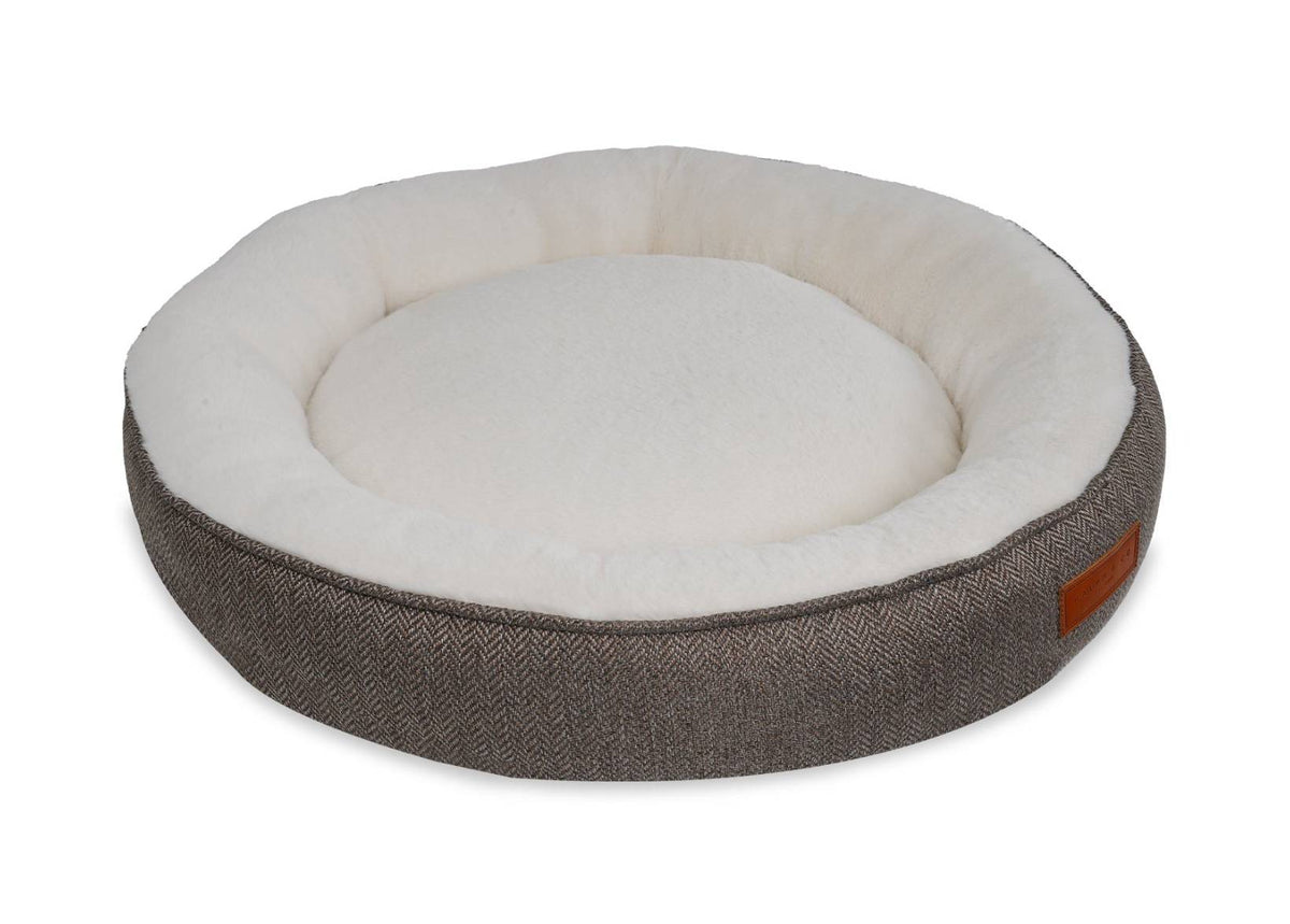 The Lincoln — Luxury Tweed Calming Donut Dog Bed