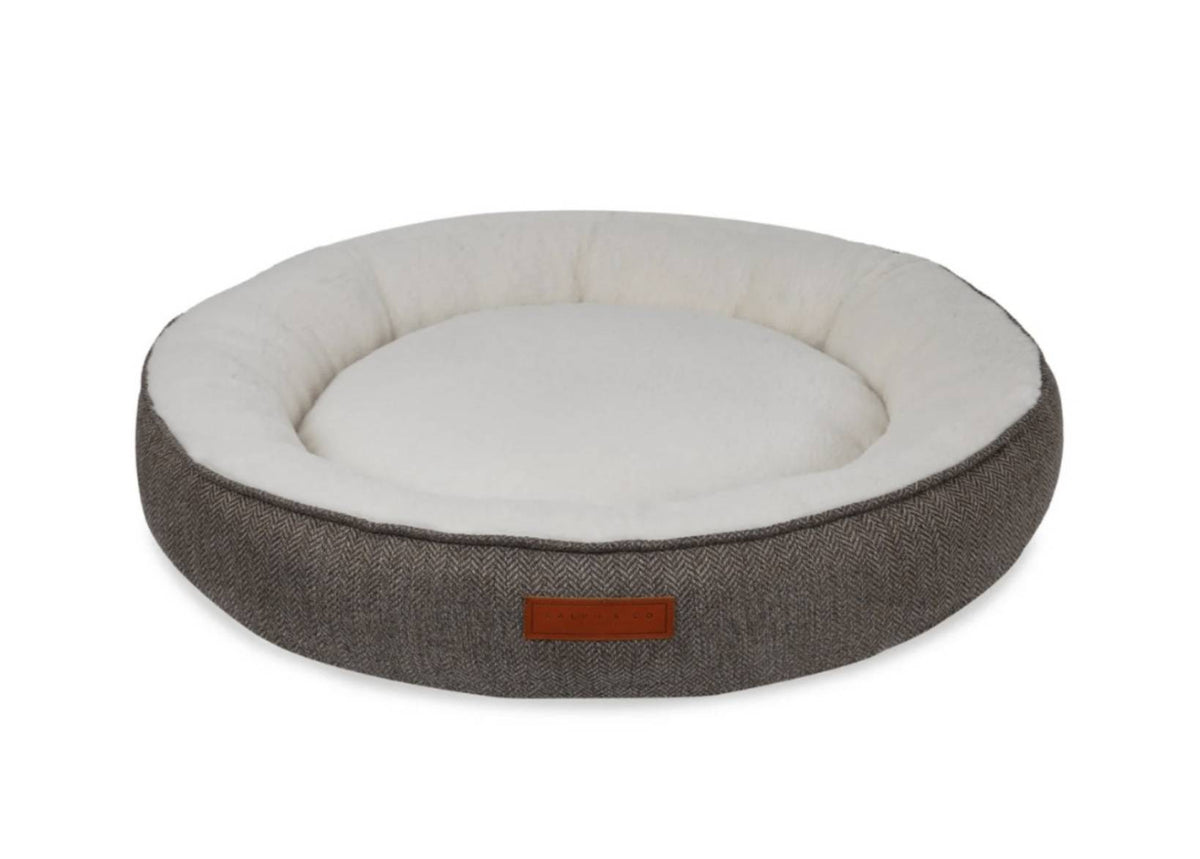 The Lincoln — Luxury Tweed Calming Donut Dog Bed